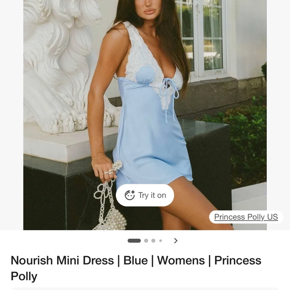 Princess Polly Sky Blue Lace Mini Dress